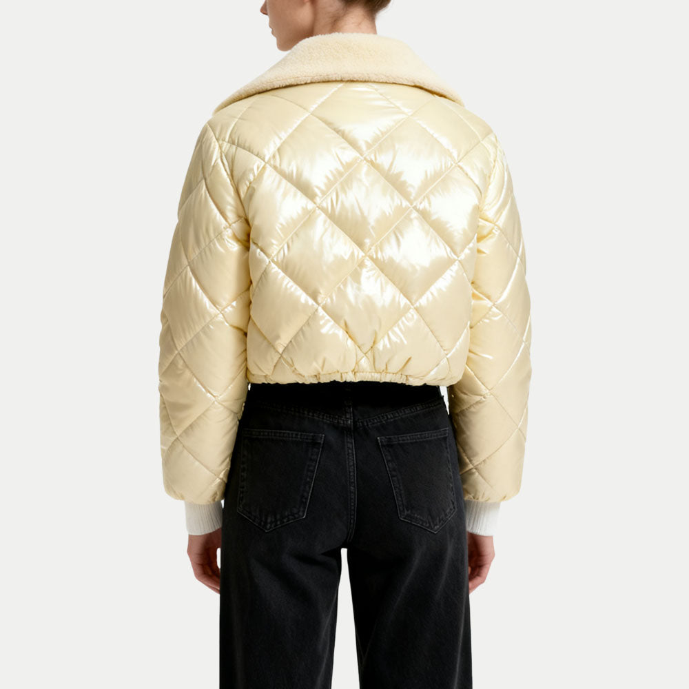 Quilted Diamond Pattern Women's Fashion Outerwear