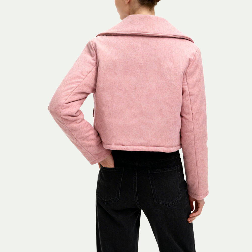 Wide Lapel Buttoned Women's Retro Sweet-Style Outerwear