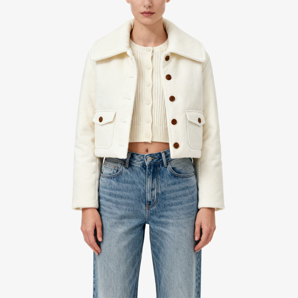 Retro-Style Single-Row Button Women's Fashion Casual Jacket