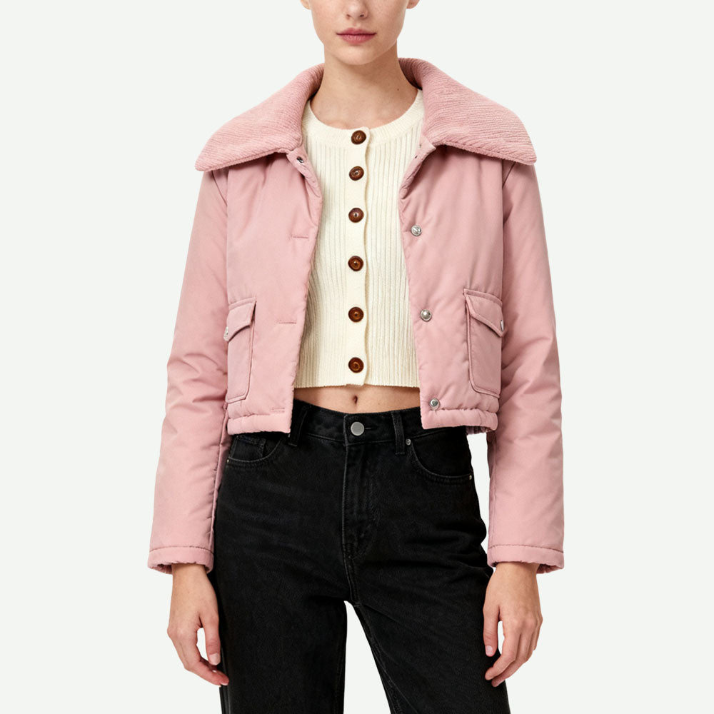 Wide Lapel Single-Row Button Women's Fashion Warm Outerwear