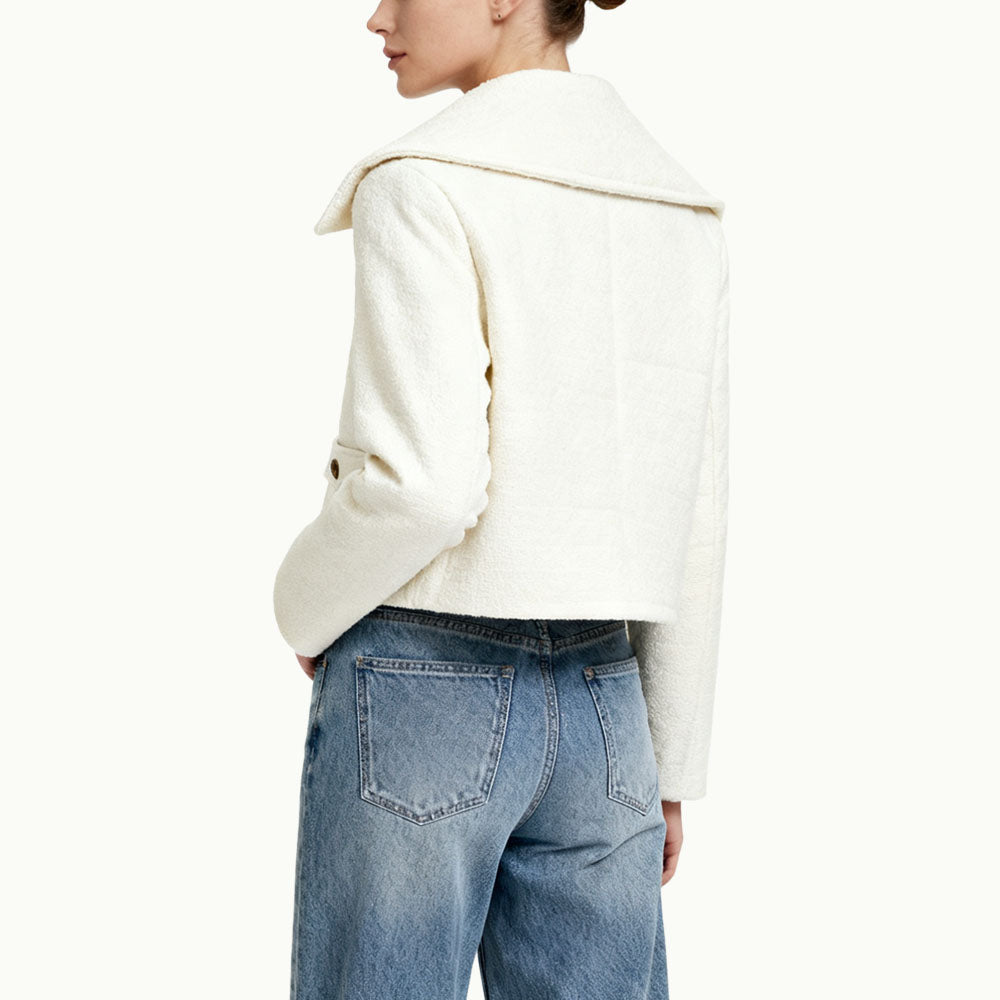Single-Row Button Women's Retro-Style Casual Jacket