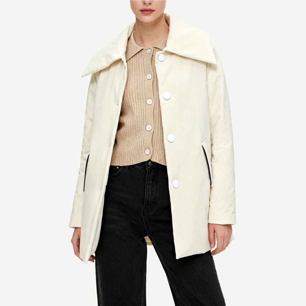 Single-Row Button Women's Fashion Warm Outerwear