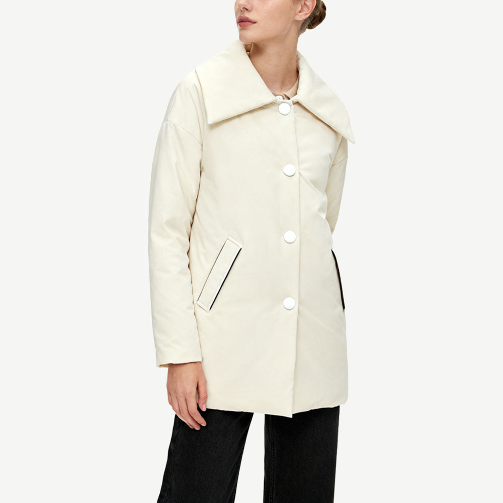 Single-Row Button Women's Fashion Warm Outerwear