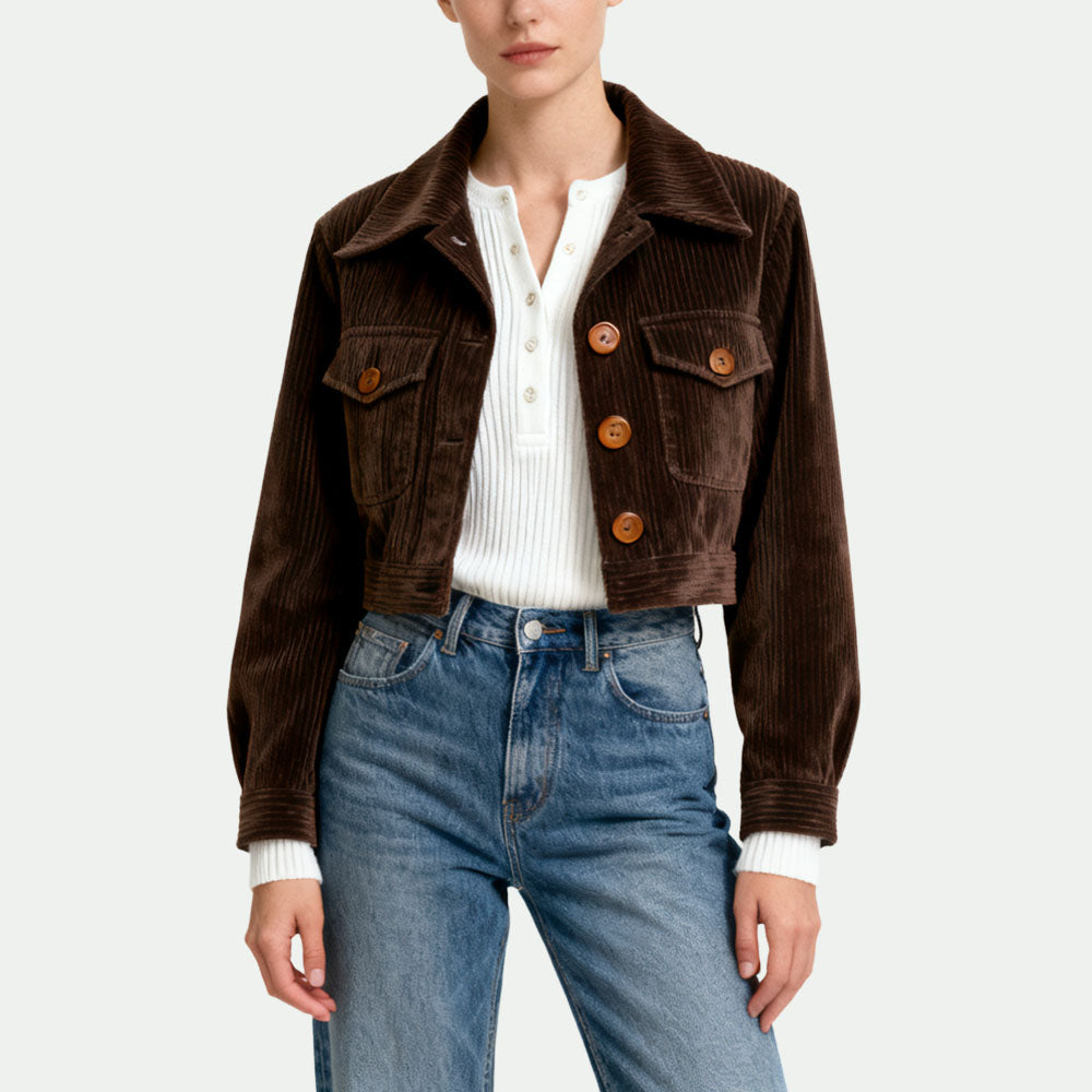 Single-Row Button Women's Retro Jacket