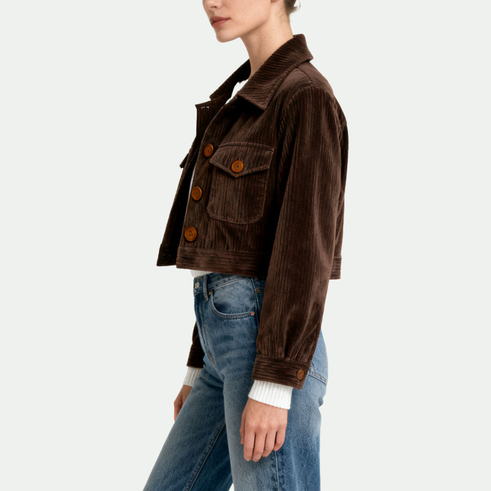 Single-Row Button Women's Retro Jacket