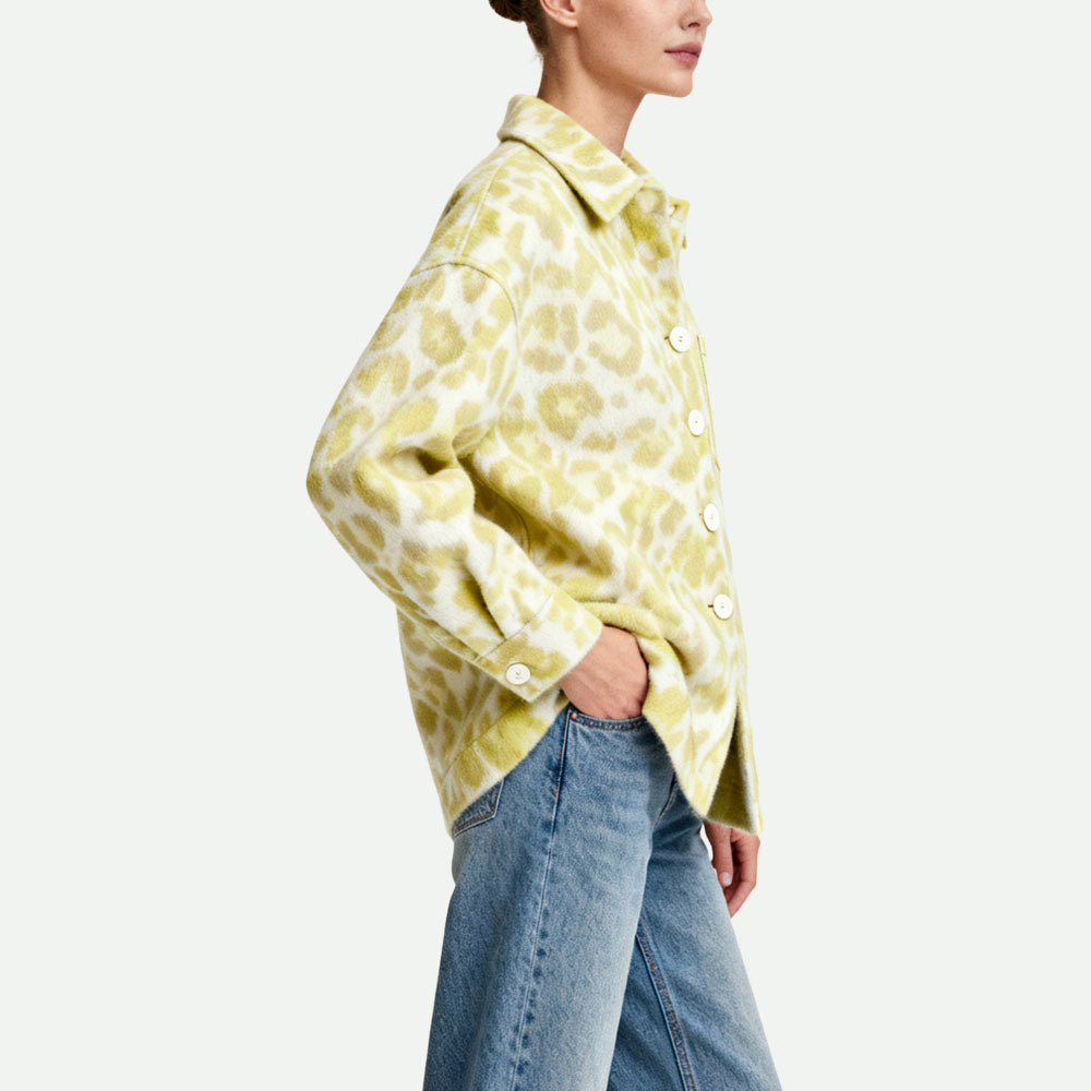 Single-Row Button Women's Shirt-Style Outerwear