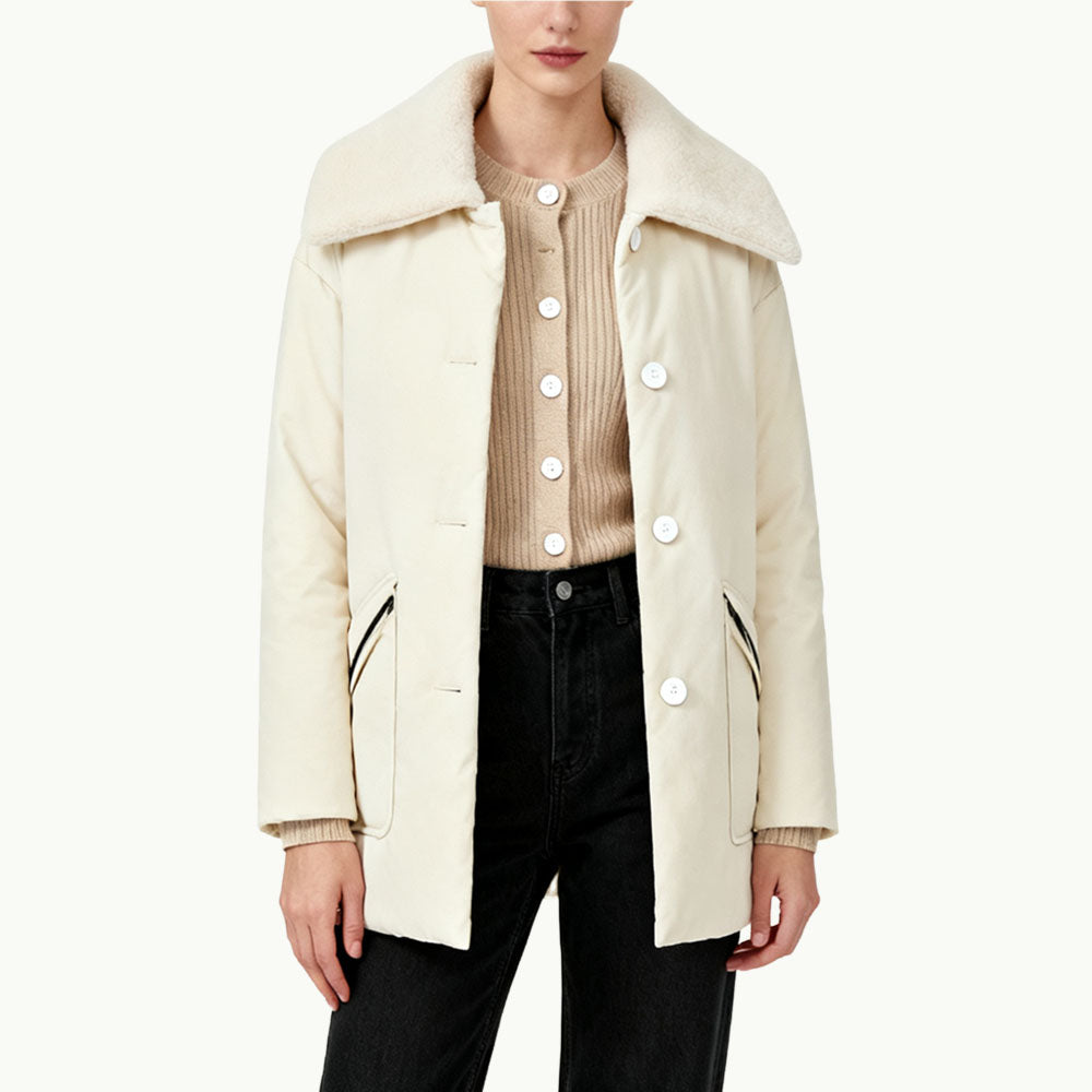 Single-Row Button Women's Fashion Warm Jacket