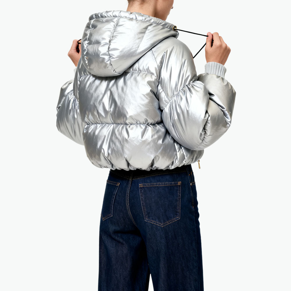Women's Fashion Shiny Puffy Outerwear