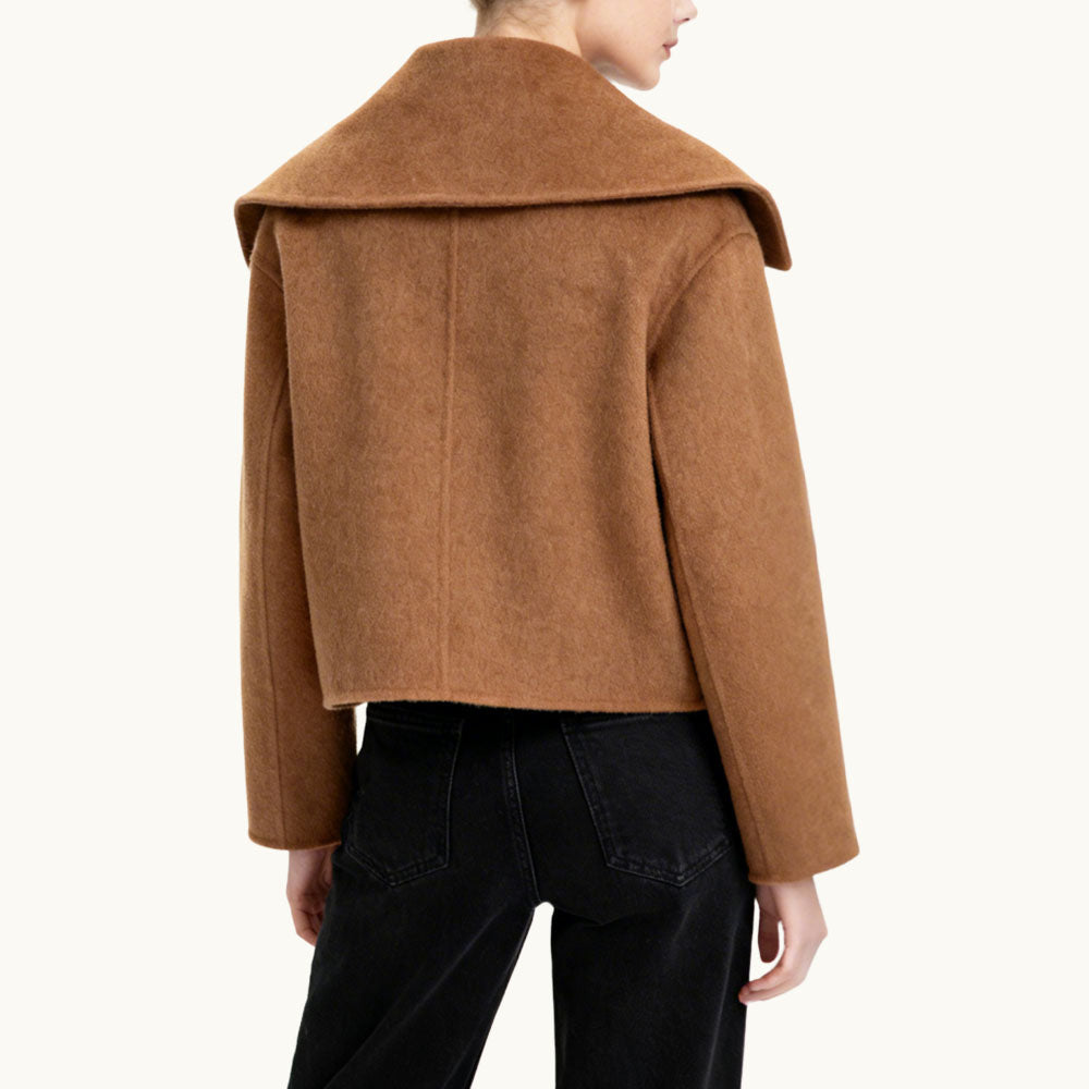 Horn Button Closure Women's Retro-Style Outerwear
