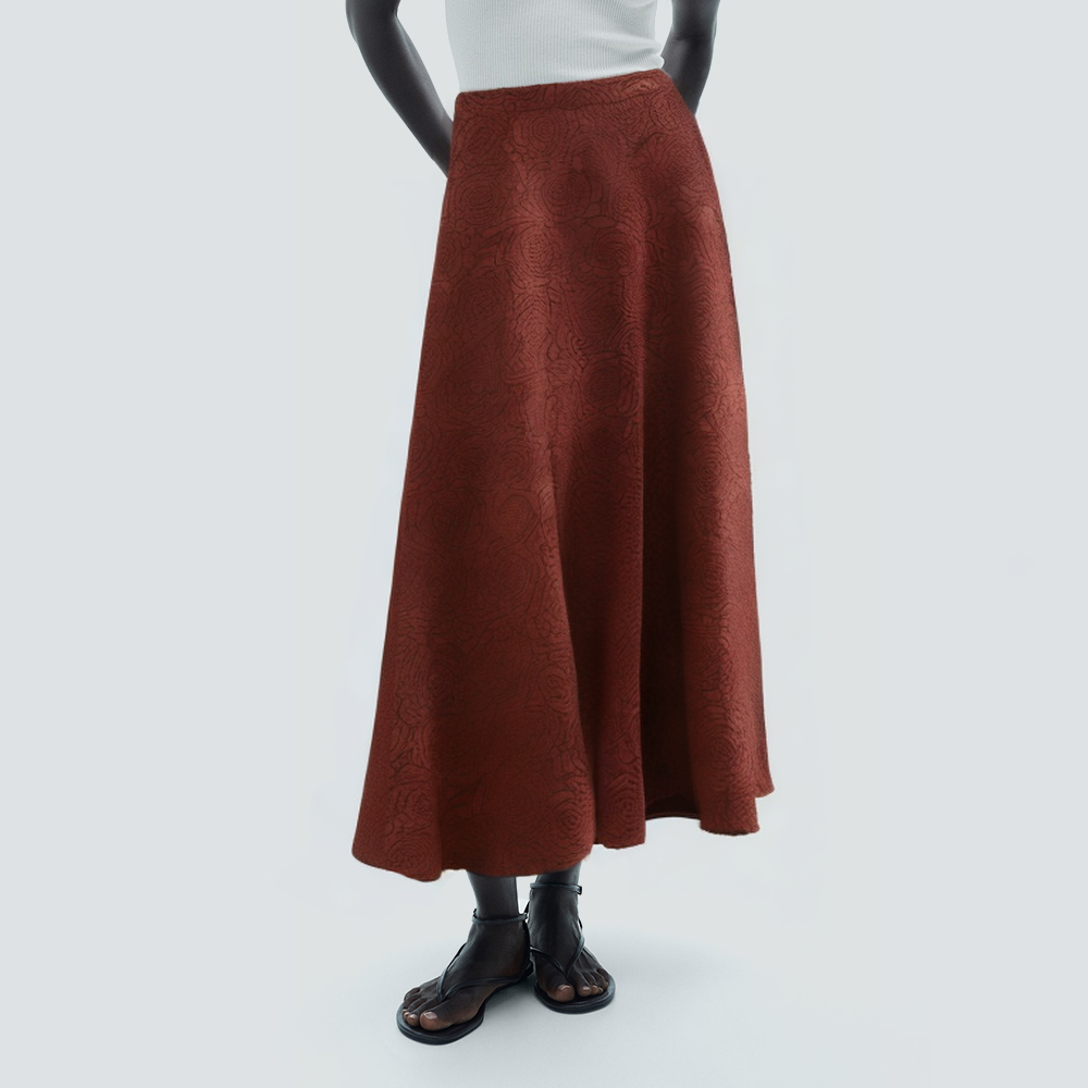 Fashionable floral pattern long skirt