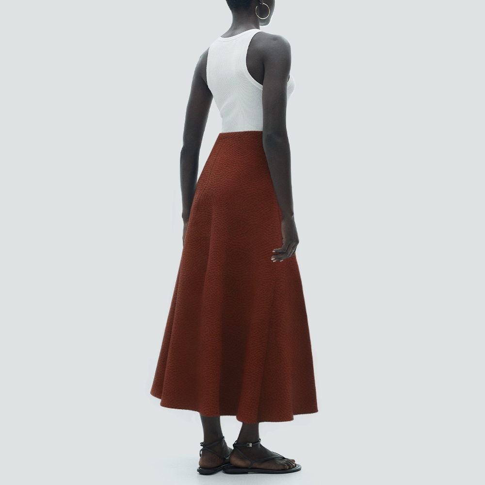 Fashionable floral pattern long skirt