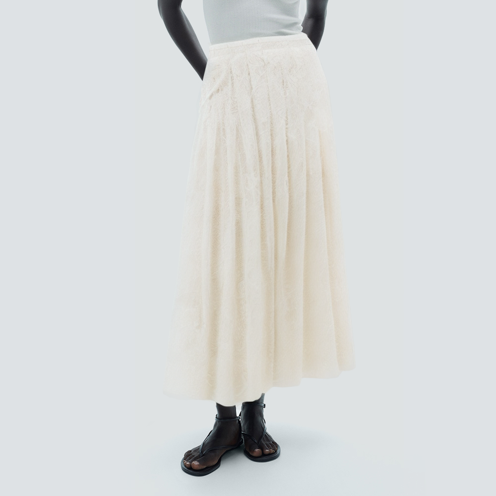 Floral print high waist fashionable long skirt
