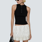 White casual breathable women's short skirt