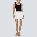 White casual breathable women's short skirt
