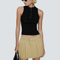 Fashion solid color A-line women's short skirt