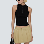 Fashion solid color A-line women's short skirt