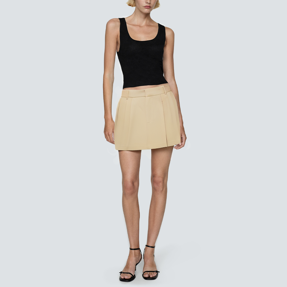 Fashion solid color A-line women's short skirt