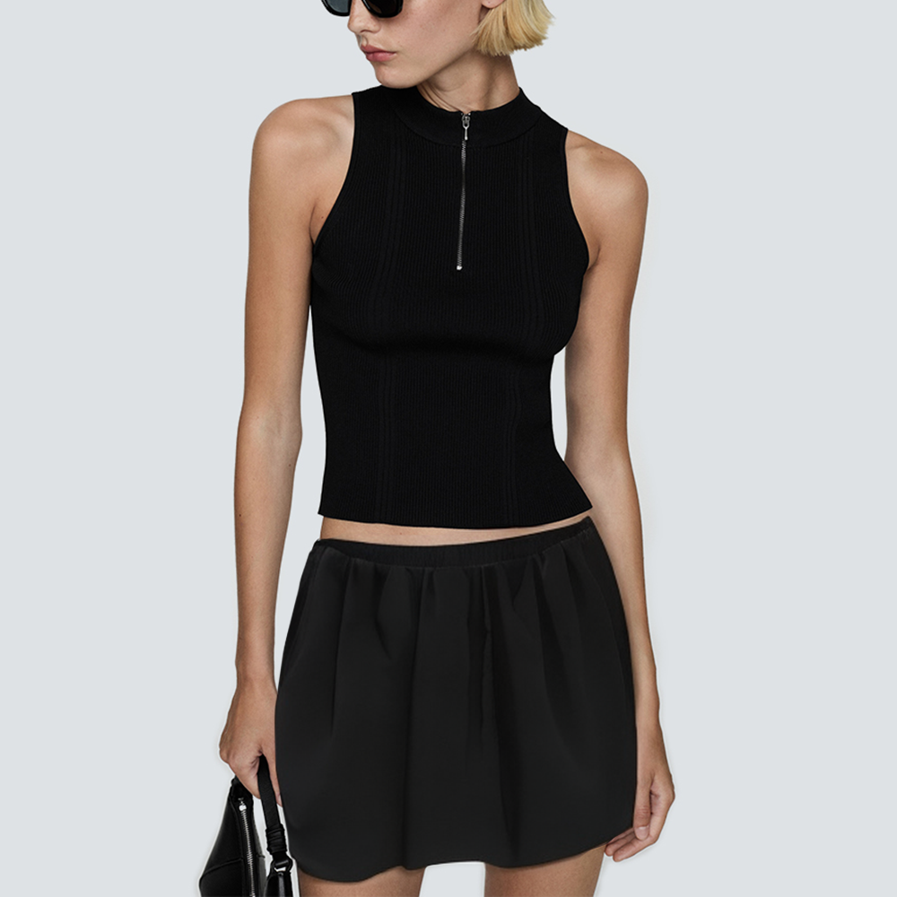 Casual elastic waist women's short skirt