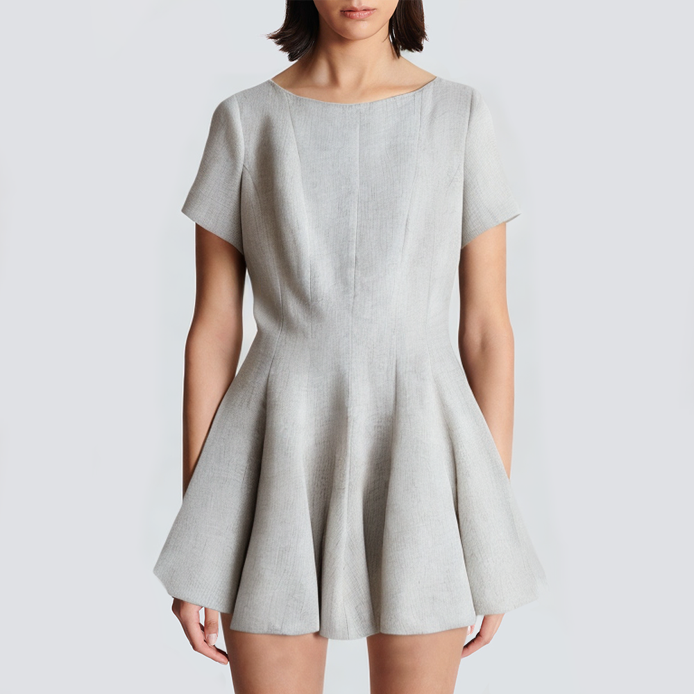 Casual round neck short sleeve short dress