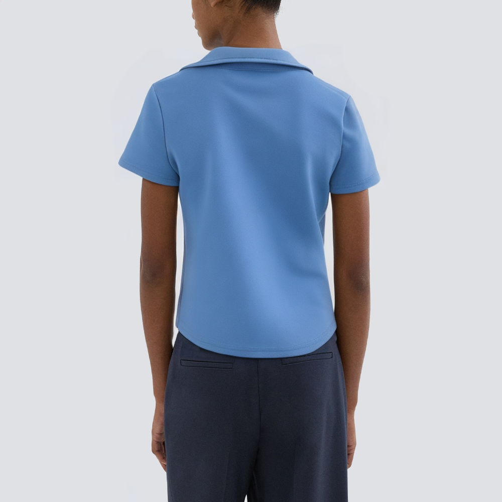Solid color v-neck casual slim fit women's T-shirt