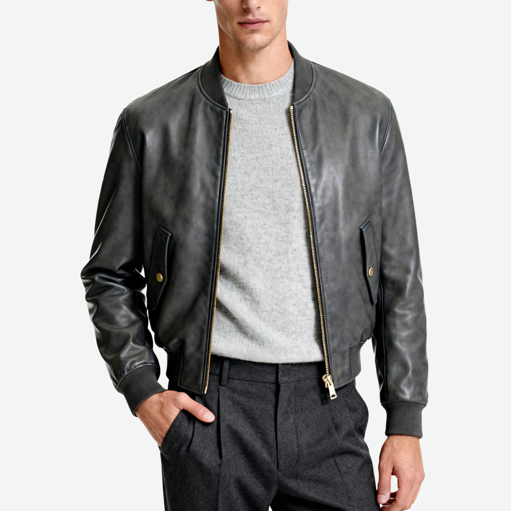 Bomber Jacket Men's Edgy Fashionable Outerwear