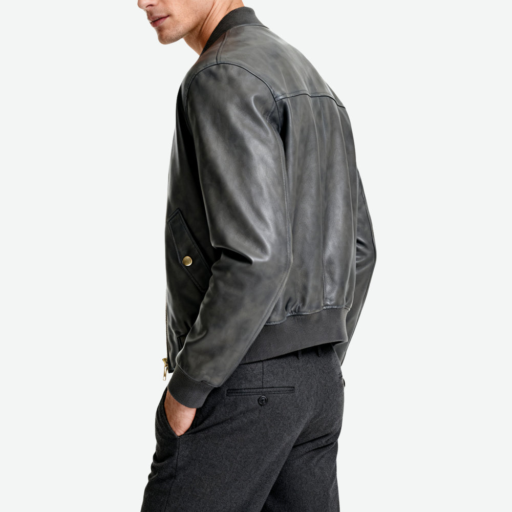 Bomber Jacket Men's Edgy Fashionable Outerwear