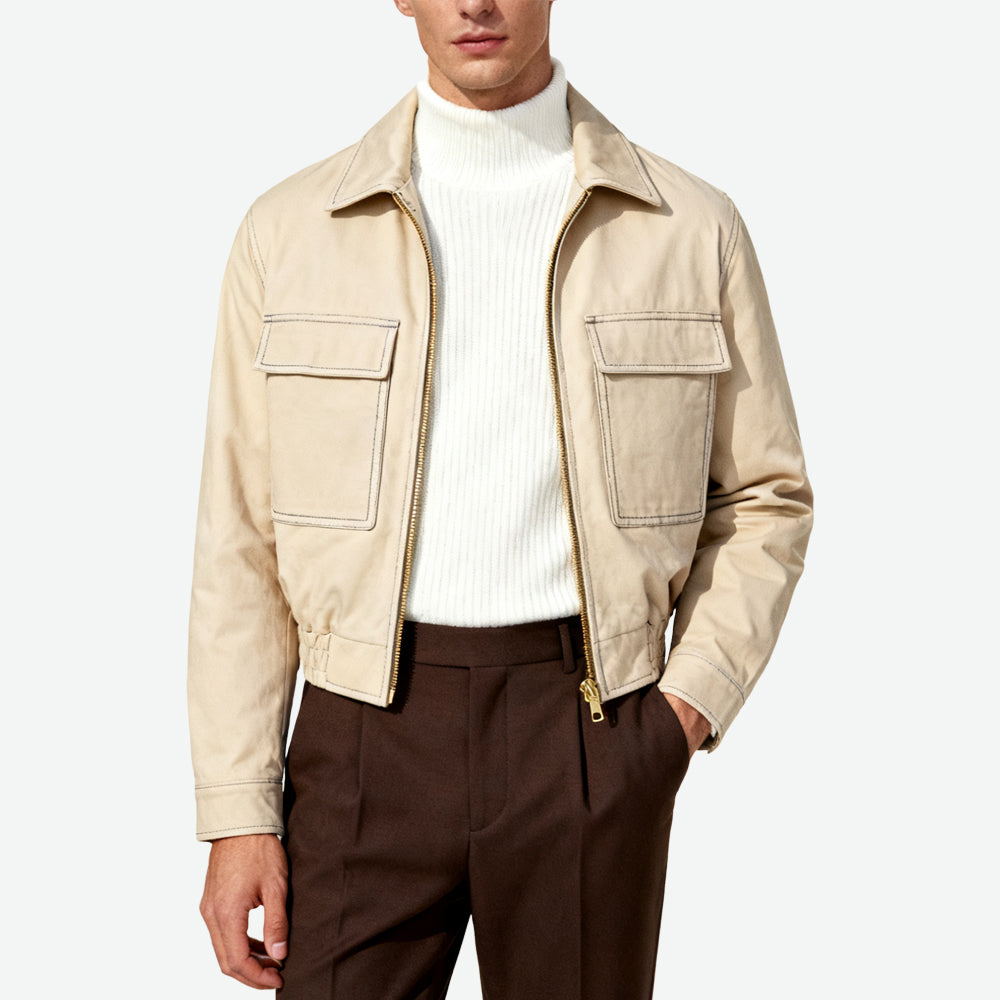 Multi-Pocket Lapel Men's Trendy Fashionable Outerwear