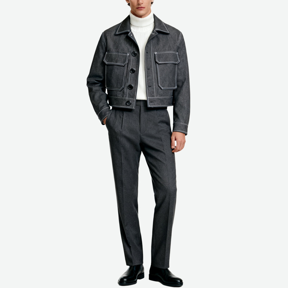 Multi-Pocket Lapel Men's Retro High-End Outerwear