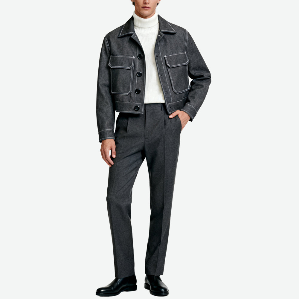 Multi-Pocket Lapel Men's Retro High-End Outerwear