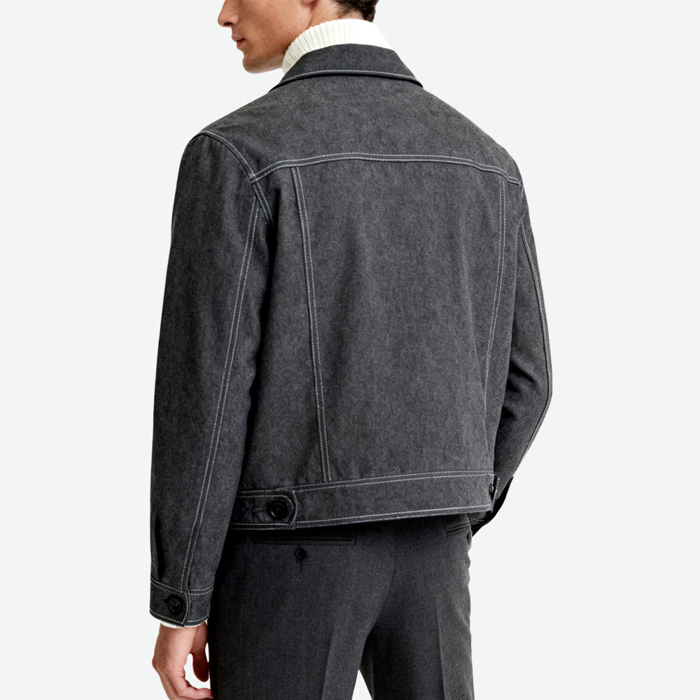 Topstitch Decor Multi-Pocket Utility-Style Men's Fashionable Outerwear