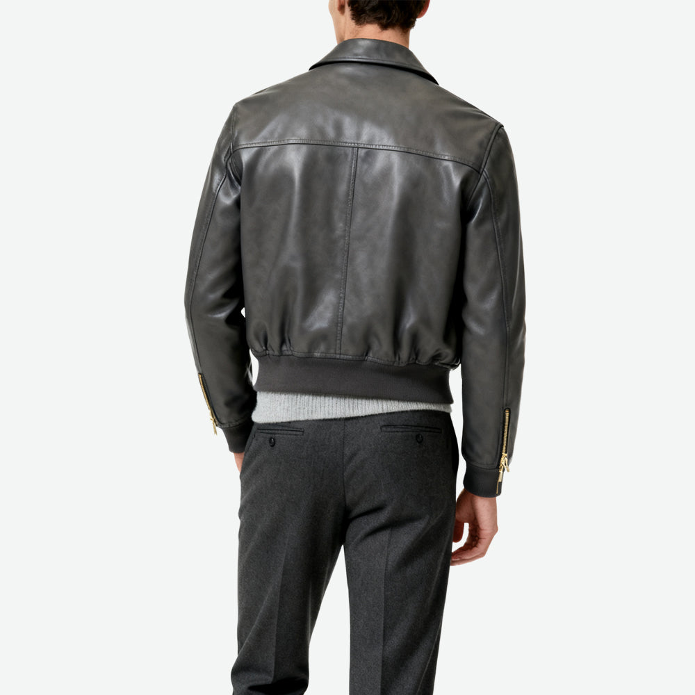 Zip-Closure Men's Edgy High-End Outerwear