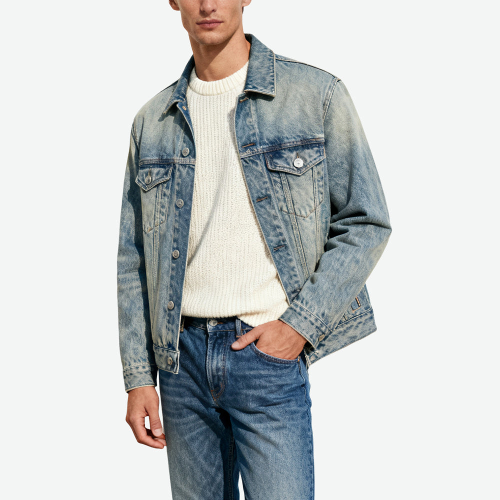 Classic Lapel Jacket Men's Retro Trendy Outerwear