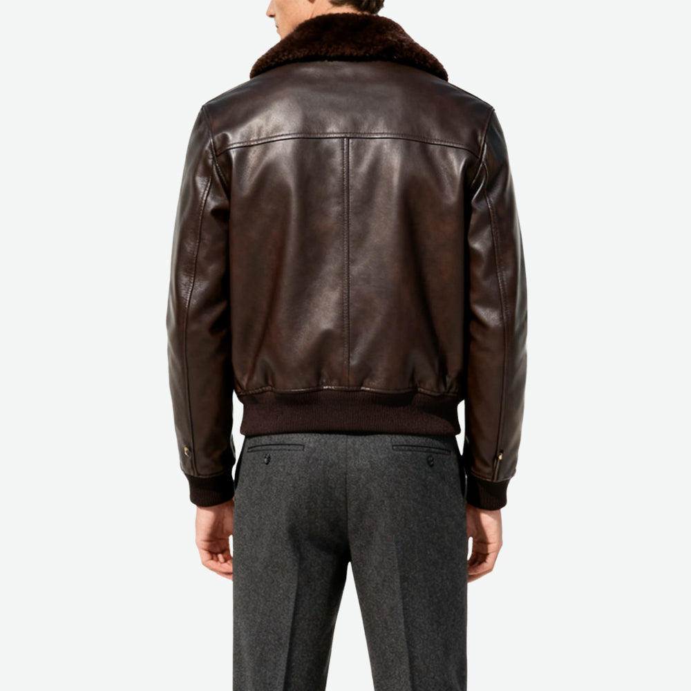 Fur-Collar Exclusive Bomber Jacket Men's Edgy Retro Outerwear