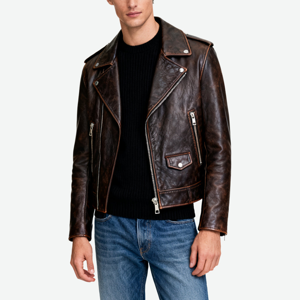 Biker-Style Men's Edgy Trendy Outerwear