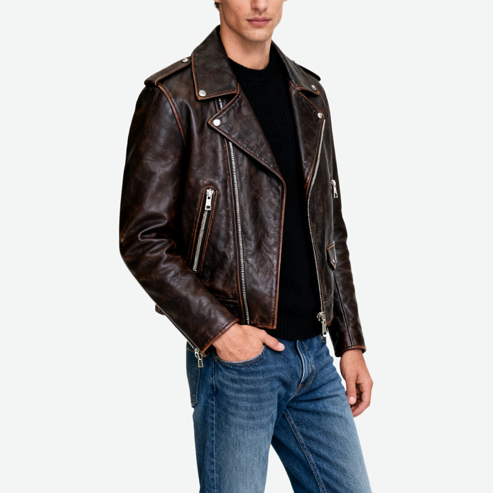 Biker-Style Men's Edgy Trendy Outerwear
