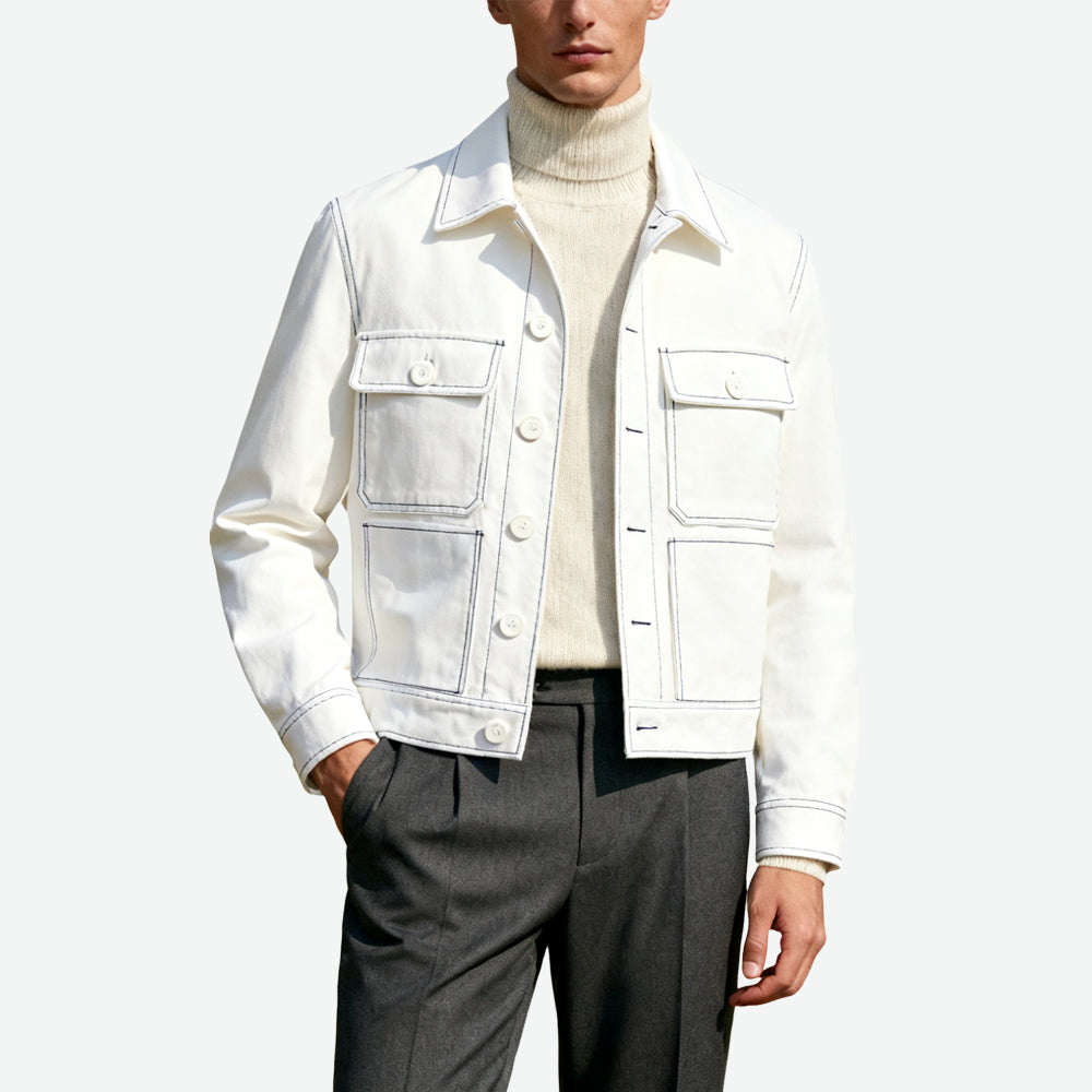 Multi-Pocket Lapel Men's Minimalist Stylish Outerwear