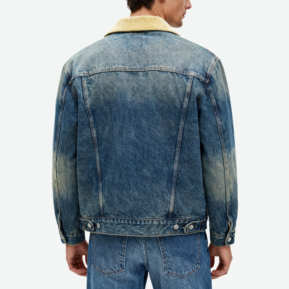 Distressed Lapel Jacket Men's Retro Stylish Outerwear
