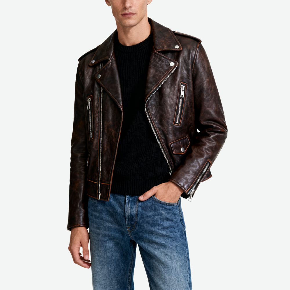 Biker-Style Men's Retro Cool Outerwear
