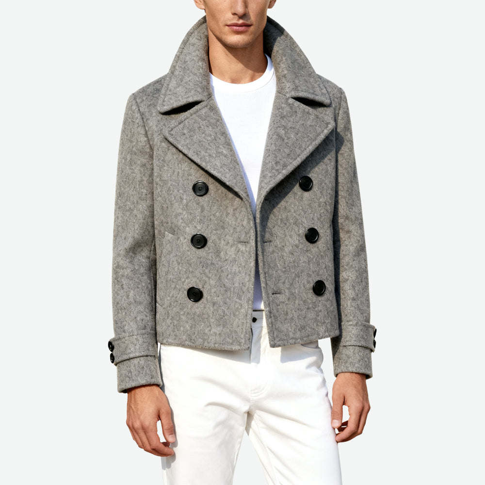 Wide-Lapel Double-Breasted Men's Retro Stylish Outerwear