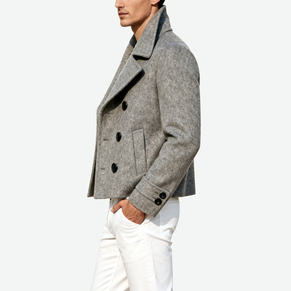 Wide-Lapel Double-Breasted Men's Retro Stylish Outerwear