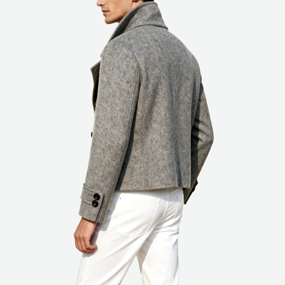 Wide-Lapel Double-Breasted Men's Retro Stylish Outerwear