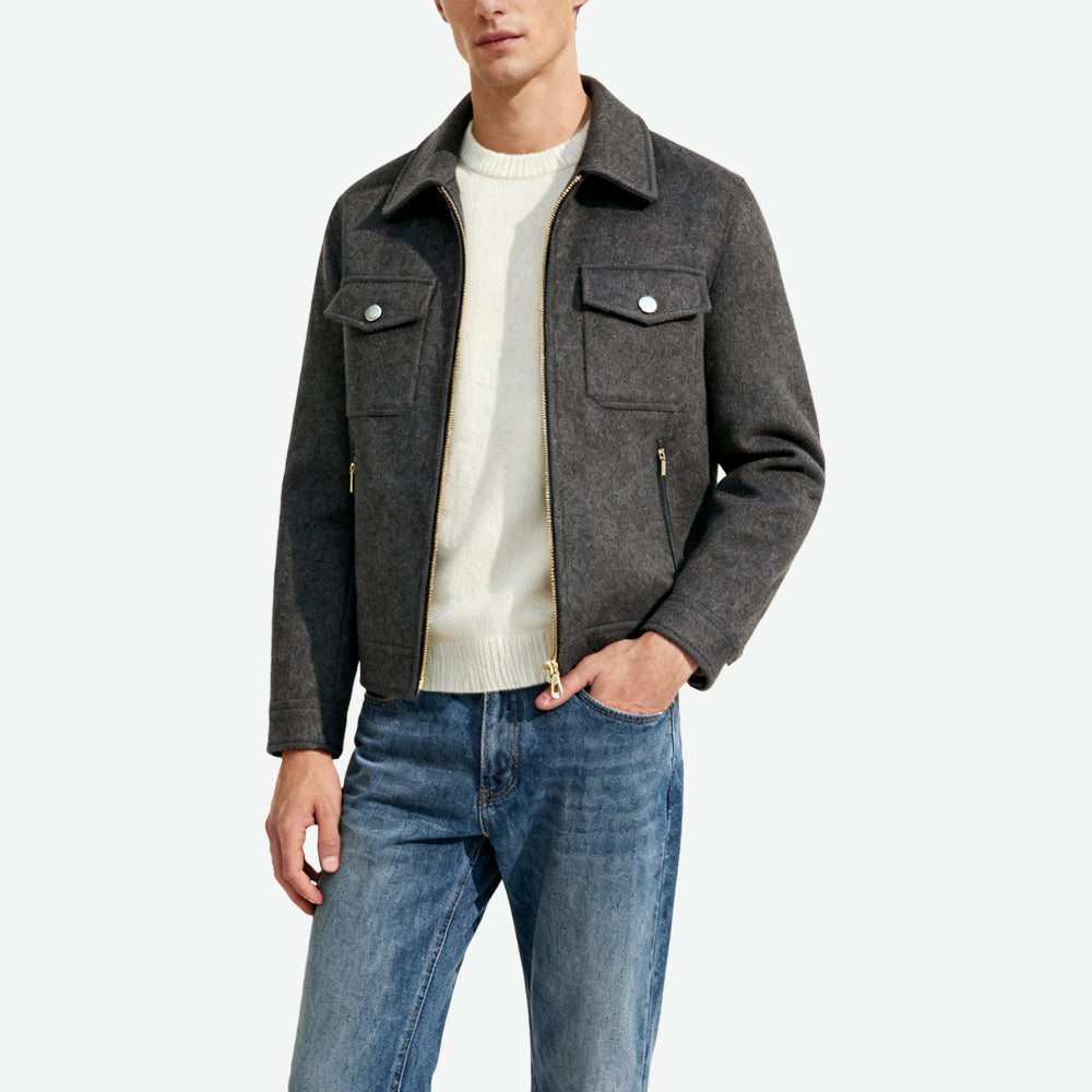 Zip-Closure Men's Trendy Outerwear