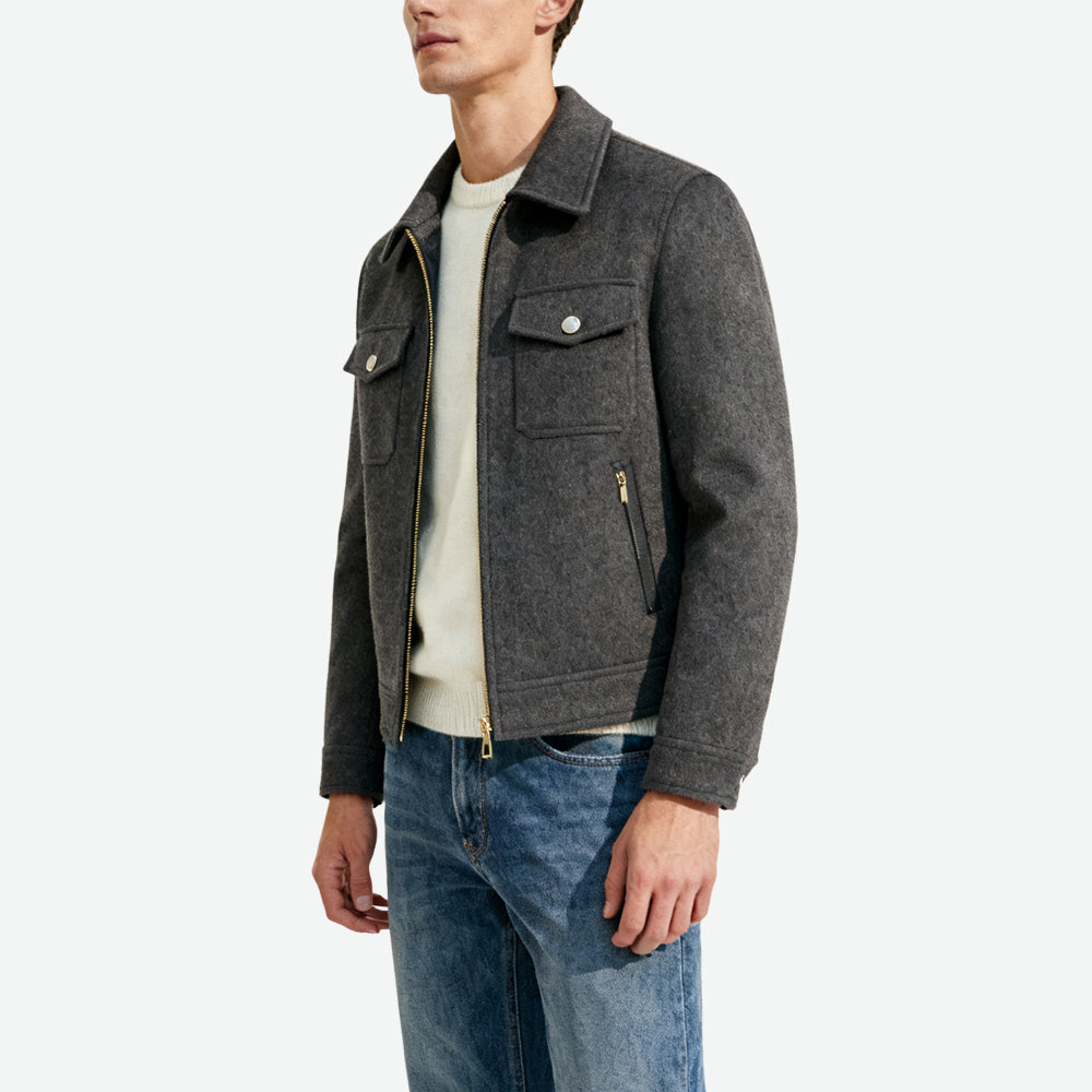 Zip-Closure Men's Trendy Outerwear