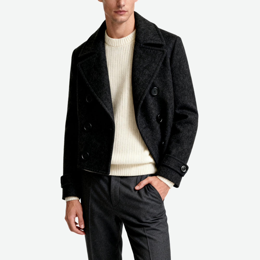 Double-Breasted Men's Retro High-End Outerwear