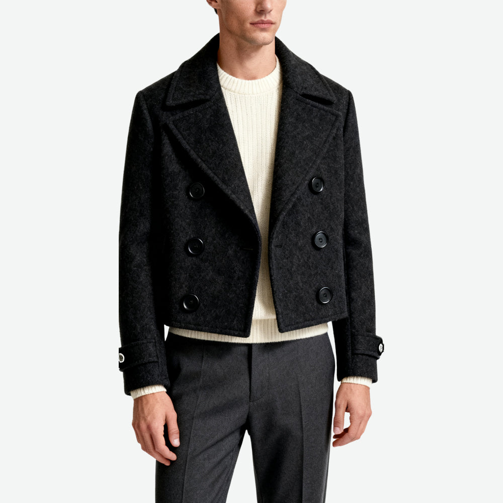 Double-Breasted Men's Retro High-End Outerwear