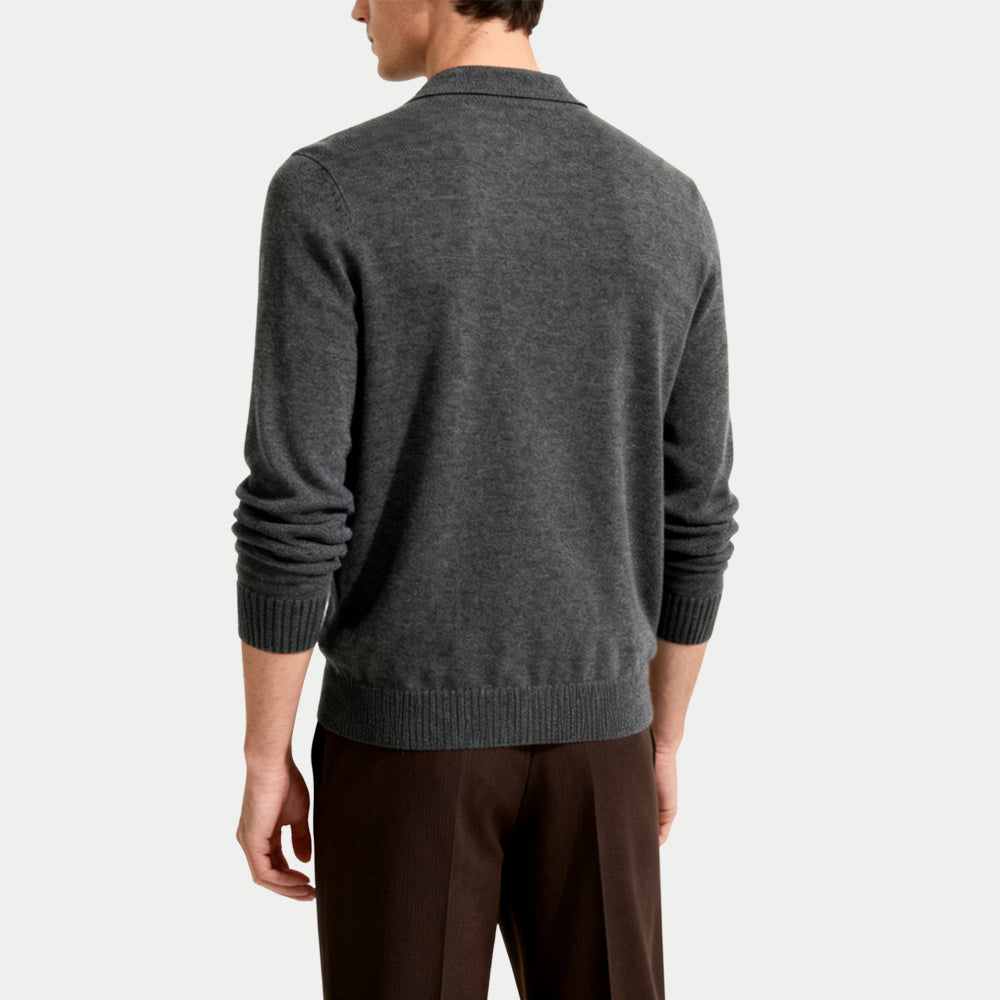 Striped Casual Men's Polo Collar Sweater
