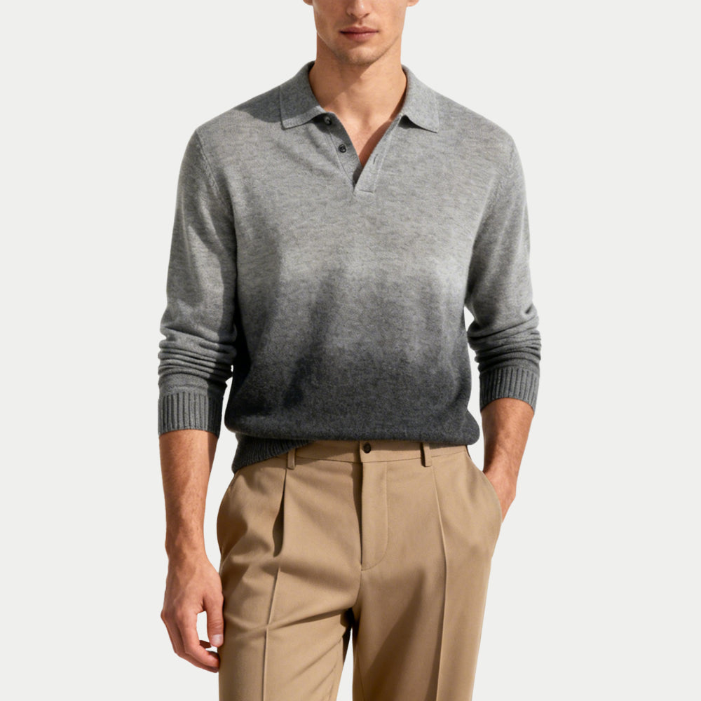 Gradient Fashion Men's Polo Collar Sweater