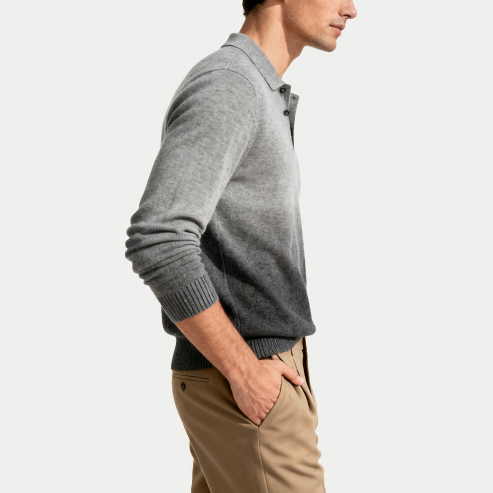Gradient Fashion Men's Polo Collar Sweater