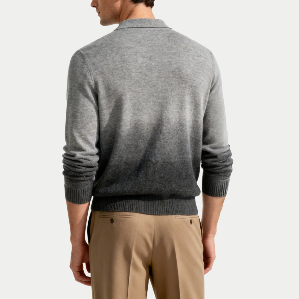 Gradient Fashion Men's Polo Collar Sweater