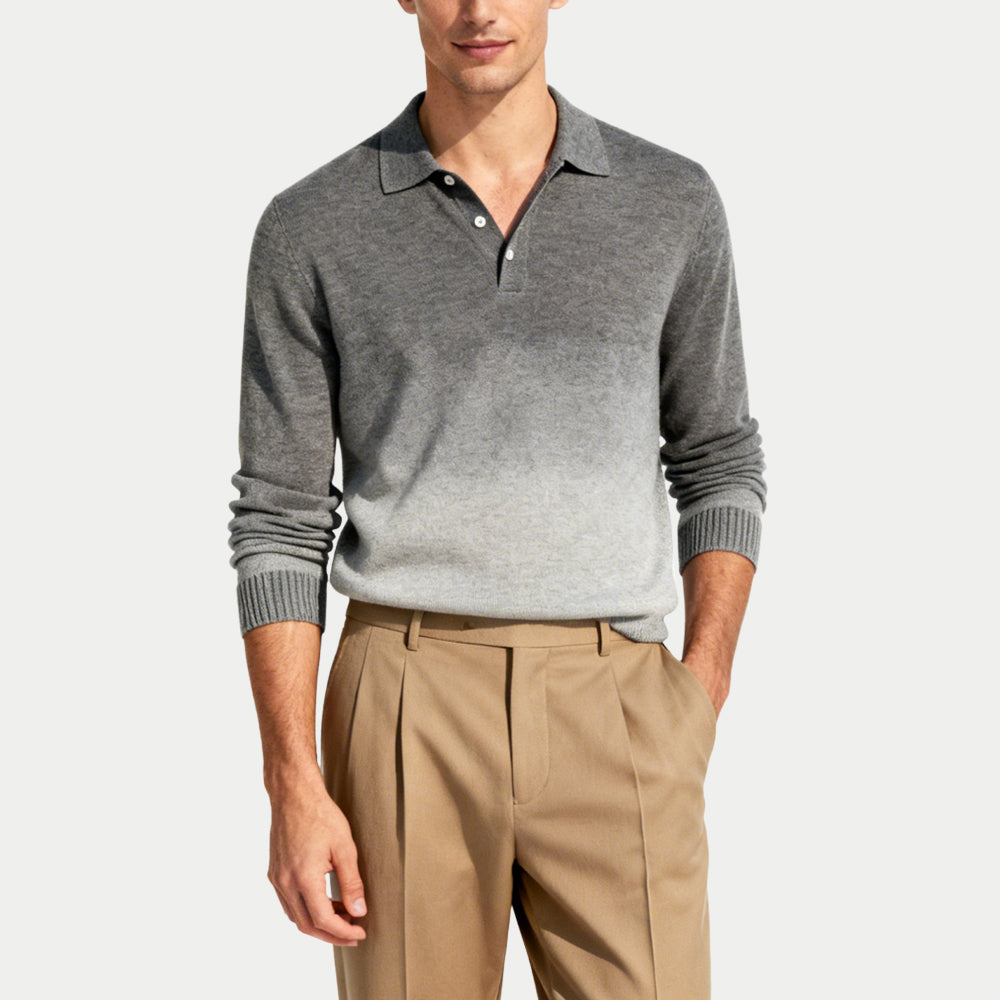 Gradient Design Men's Polo Collar Sweater